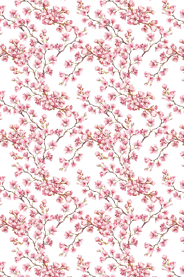 Rolgordijn verduisterend Roze bloemblaadjes van knoppen op de boom