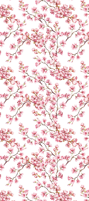 Rolgordijn verduisterend Roze bloemblaadjes van knoppen op de boom