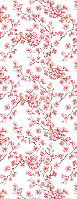 Rolgordijn verduisterend Roze bloemblaadjes van knoppen op de boom