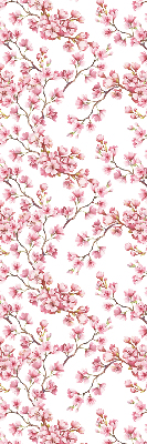 Rolgordijn verduisterend Roze bloemblaadjes van knoppen op de boom