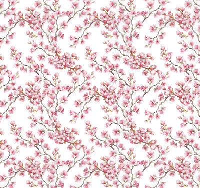 Rolgordijn verduisterend Roze bloemblaadjes van knoppen op de boom