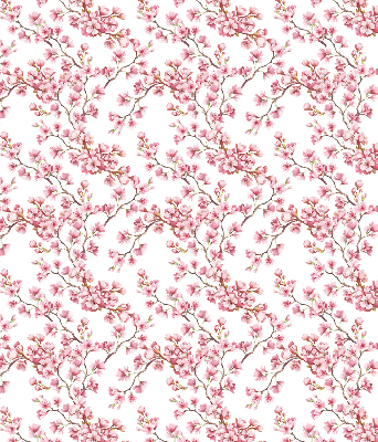 Rolgordijn verduisterend Roze bloemblaadjes van knoppen op de boom