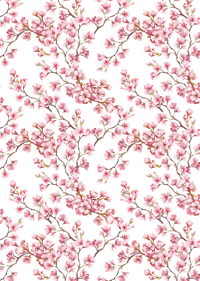 Rolgordijn verduisterend Roze bloemblaadjes van knoppen op de boom