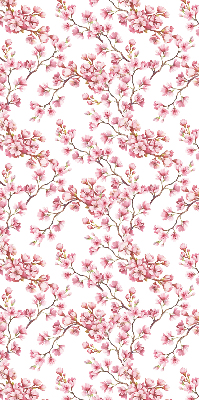 Rolgordijn verduisterend Roze bloemblaadjes van knoppen op de boom