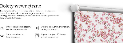 Rolgordijn verduisterend Roze bloemblaadjes van knoppen op de boom