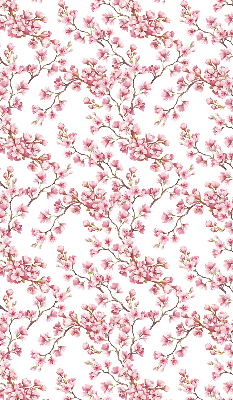 Rolgordijn verduisterend Roze bloemblaadjes van knoppen op de boom