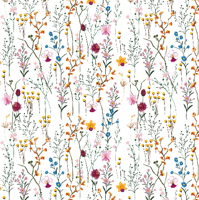 Rolgordijn voor het raam Kleurrijke bloemen