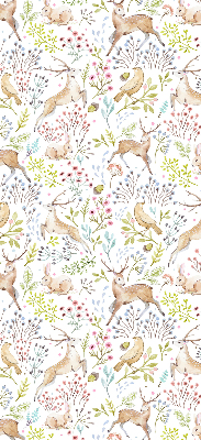 Rolgordijn voor het raam Reeën en konijnen