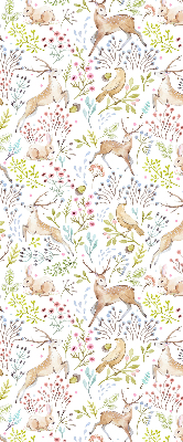 Rolgordijn voor het raam Reeën en konijnen