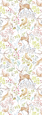 Rolgordijn voor het raam Reeën en konijnen