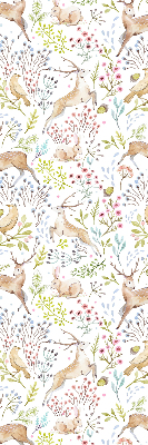 Rolgordijn voor het raam Reeën en konijnen