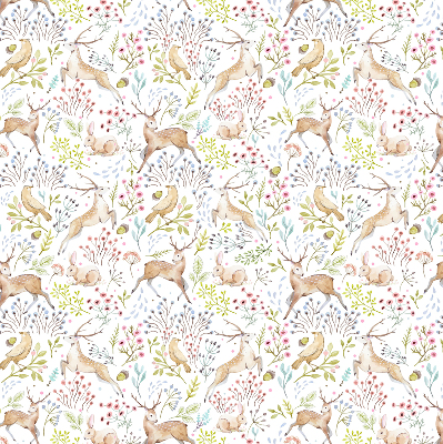 Rolgordijn voor het raam Reeën en konijnen