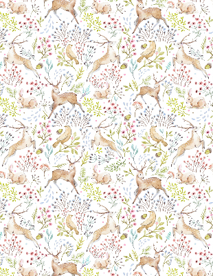 Rolgordijn voor het raam Reeën en konijnen