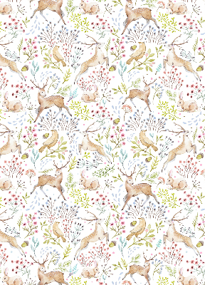 Rolgordijn voor het raam Reeën en konijnen