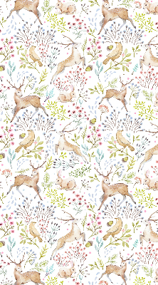 Rolgordijn voor het raam Reeën en konijnen