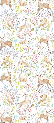 Rolgordijn voor het raam Reeën en konijnen