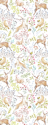 Rolgordijn voor het raam Reeën en konijnen