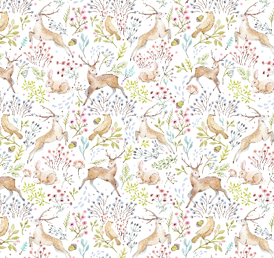 Rolgordijn voor het raam Reeën en konijnen