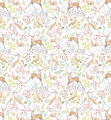 Rolgordijn voor het raam Reeën en konijnen