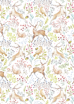 Rolgordijn voor het raam Reeën en konijnen