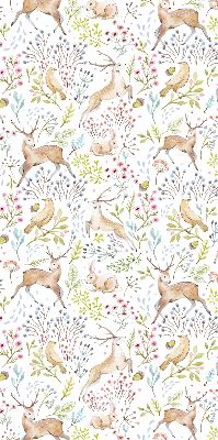 Rolgordijn voor het raam Reeën en konijnen