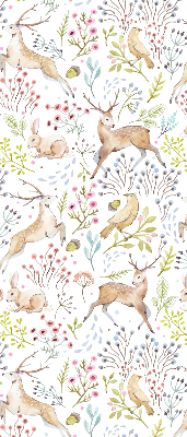 Rolgordijn voor het raam Reeën en konijnen