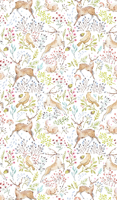 Rolgordijn voor het raam Reeën en konijnen