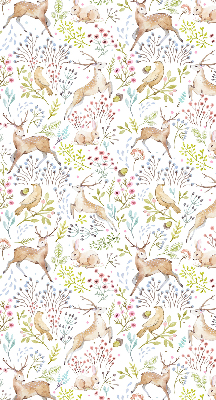 Rolgordijn voor het raam Reeën en konijnen