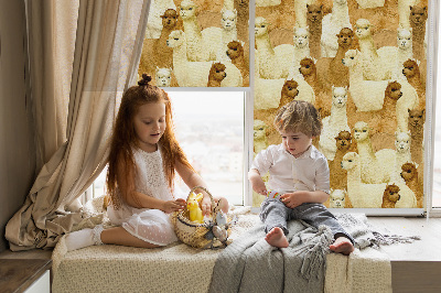 Rolgordijn verduisterend Een kudde alpaca's