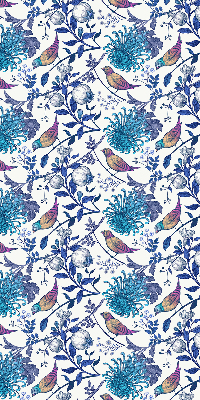 Rolgordijn voor het raam Blauwe boombloemen