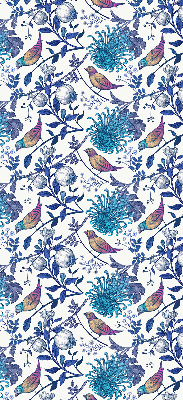 Rolgordijn voor het raam Blauwe boombloemen