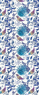 Rolgordijn voor het raam Blauwe boombloemen