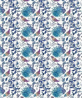 Rolgordijn voor het raam Blauwe boombloemen