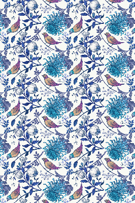 Rolgordijn voor het raam Blauwe boombloemen