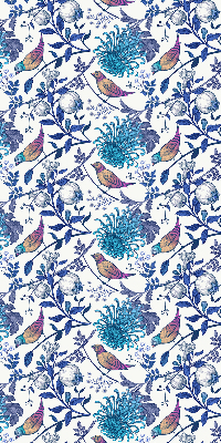 Rolgordijn voor het raam Blauwe boombloemen