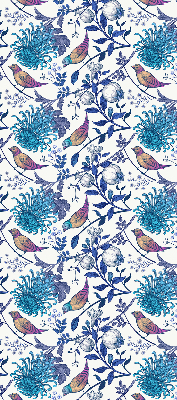 Rolgordijn voor het raam Blauwe boombloemen