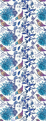 Rolgordijn voor het raam Blauwe boombloemen