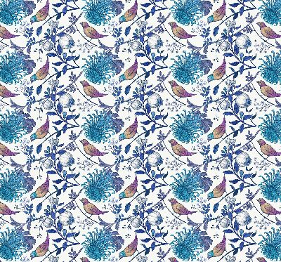 Rolgordijn voor het raam Blauwe boombloemen