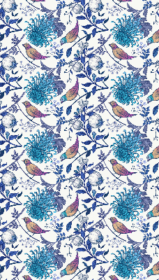 Rolgordijn voor het raam Blauwe boombloemen