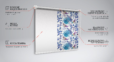 Rolgordijn voor het raam Blauwe boombloemen