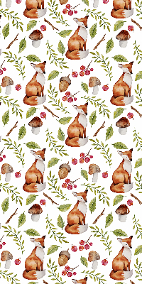 Rolgordijn voor het raam Vossen, paddenstoelen, bladeren