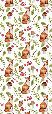 Rolgordijn voor het raam Vossen, paddenstoelen, bladeren