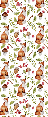 Rolgordijn voor het raam Vossen, paddenstoelen, bladeren