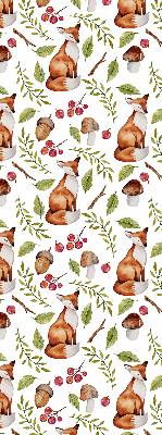 Rolgordijn voor het raam Vossen, paddenstoelen, bladeren