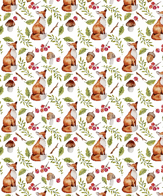 Rolgordijn voor het raam Vossen, paddenstoelen, bladeren