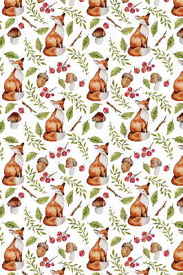 Rolgordijn voor het raam Vossen, paddenstoelen, bladeren