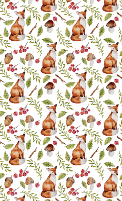 Rolgordijn voor het raam Vossen, paddenstoelen, bladeren