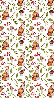 Rolgordijn voor het raam Vossen, paddenstoelen, bladeren