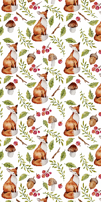 Rolgordijn voor het raam Vossen, paddenstoelen, bladeren