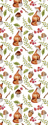 Rolgordijn voor het raam Vossen, paddenstoelen, bladeren